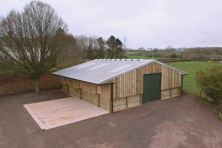 Equine building with wash down area